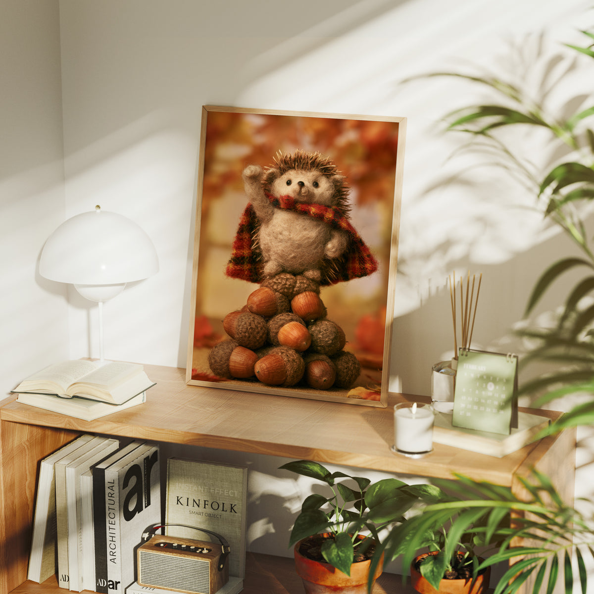 Felted Hedgehog Acorn Champion