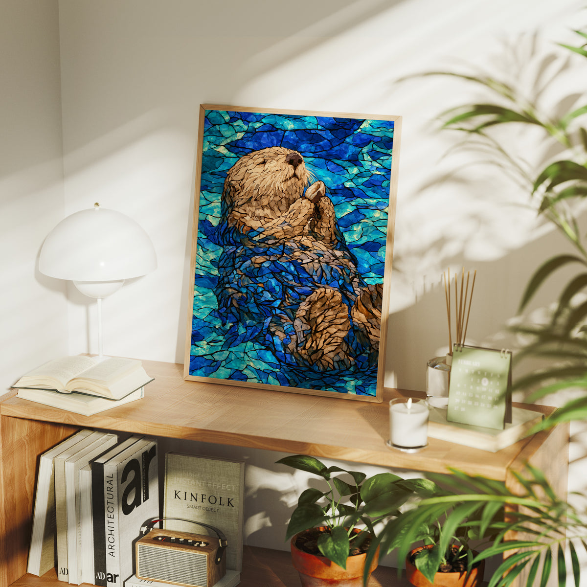Stained Glass Otter Float