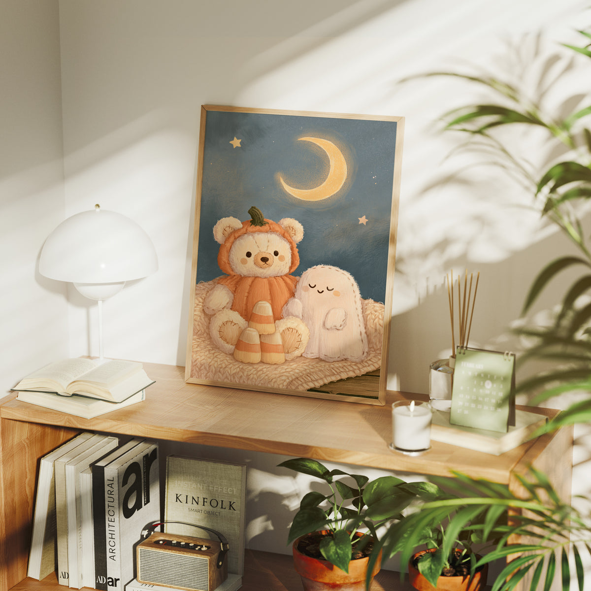 Cozy Bear Ghost Plushie Duo