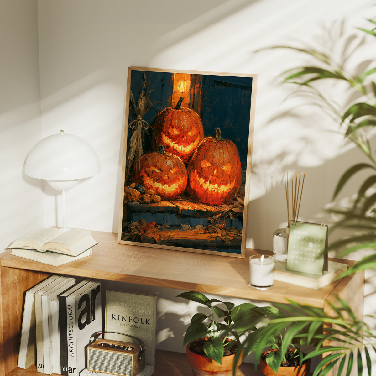 Glowing Jack-o'-Lantern Trio