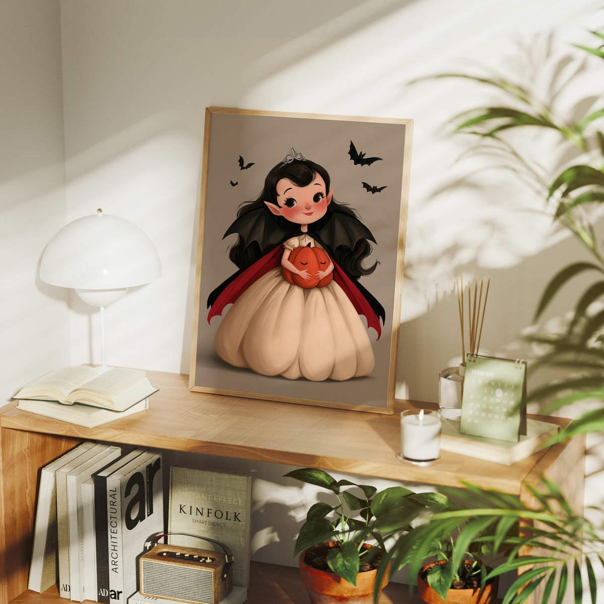 Vampire Princess Hugs a Pumpkin