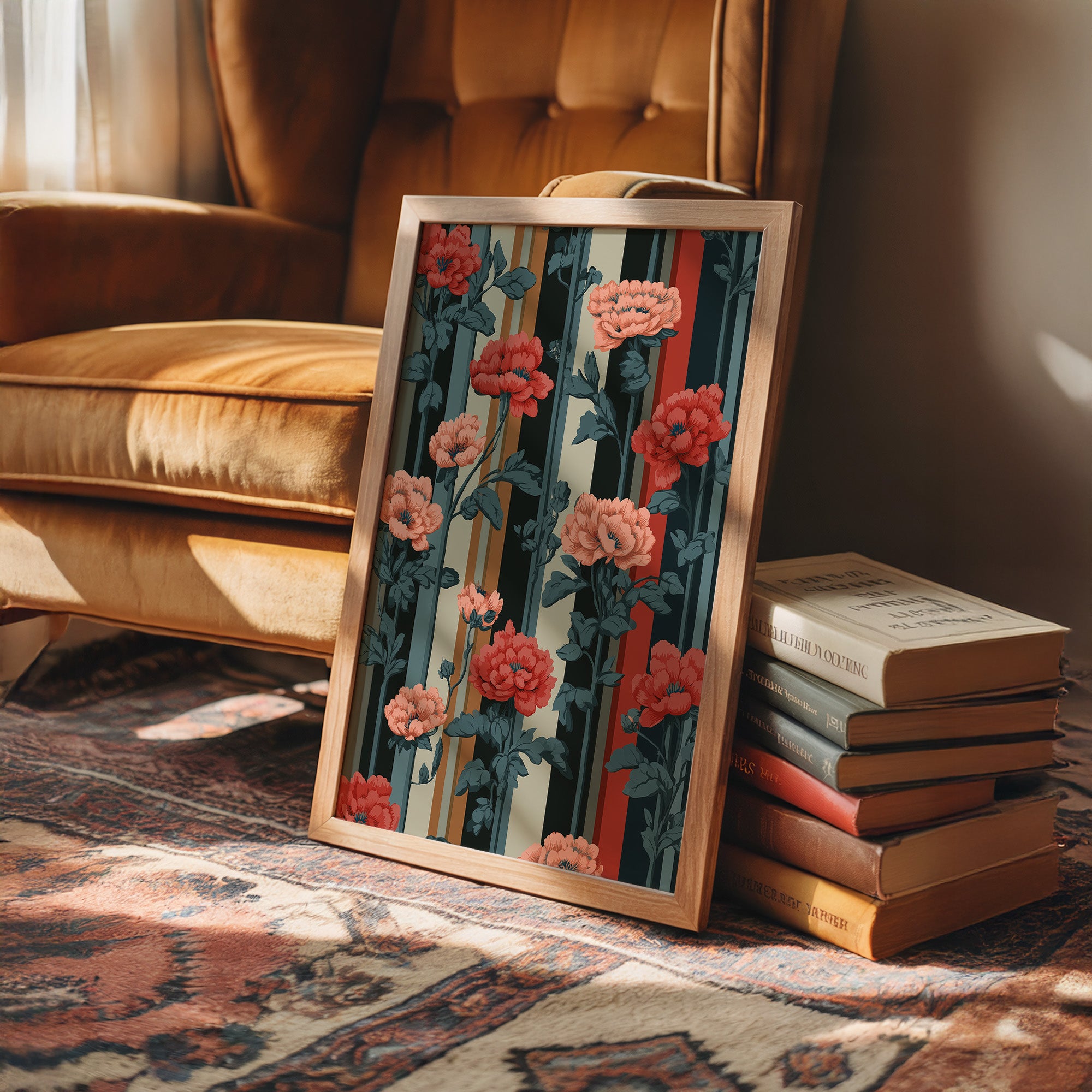 Peonies Don't Mind the Stripes