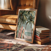 Boards Resting Under Palms