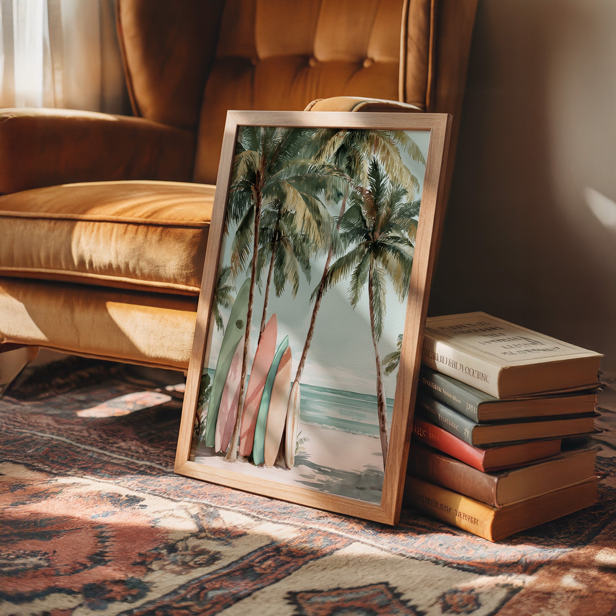 Boards Resting Under Palms