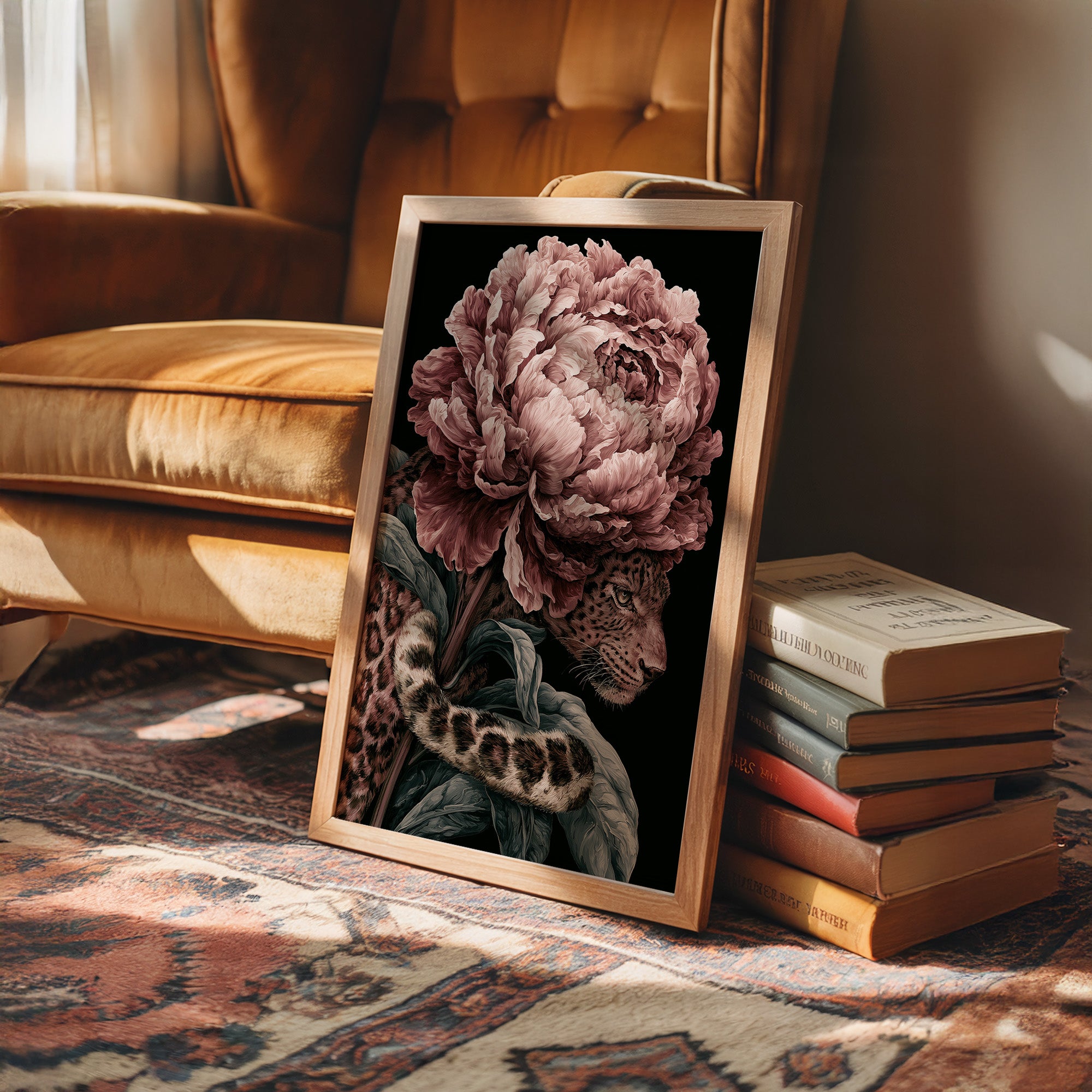 Leopard Beneath the Peony