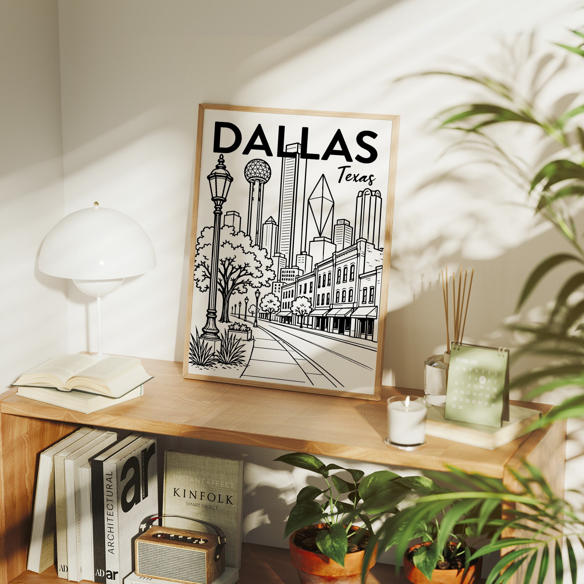 Dallas, Streetlamp Sketch
