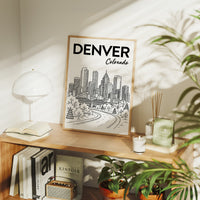 Denver, Winding Road Line Art