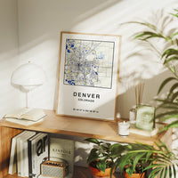 Denver, Mapped in Navy & Gold