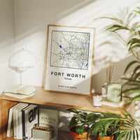 Fort Worth, Mapped in Navy & Gold