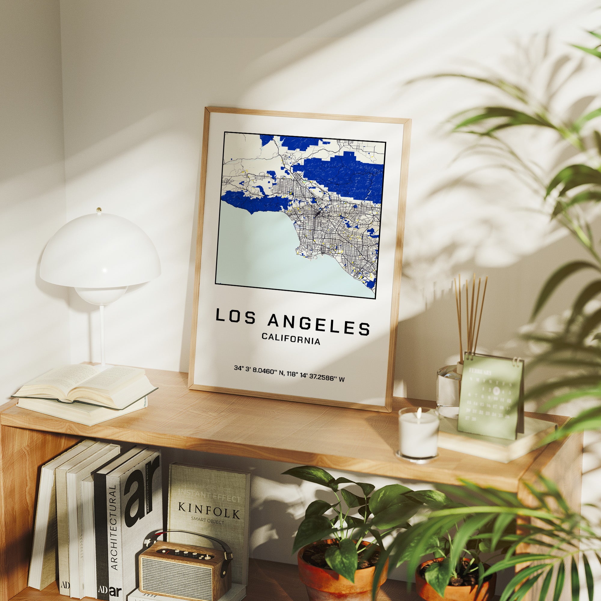 Los Angeles, Mapped in Navy & Gold