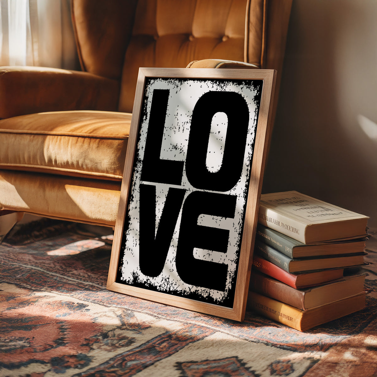 LOVE: Distressed Block Stamp