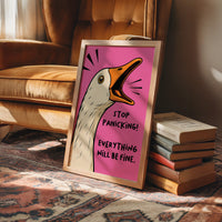 Stop Panicking! Screaming Goose Comic Print