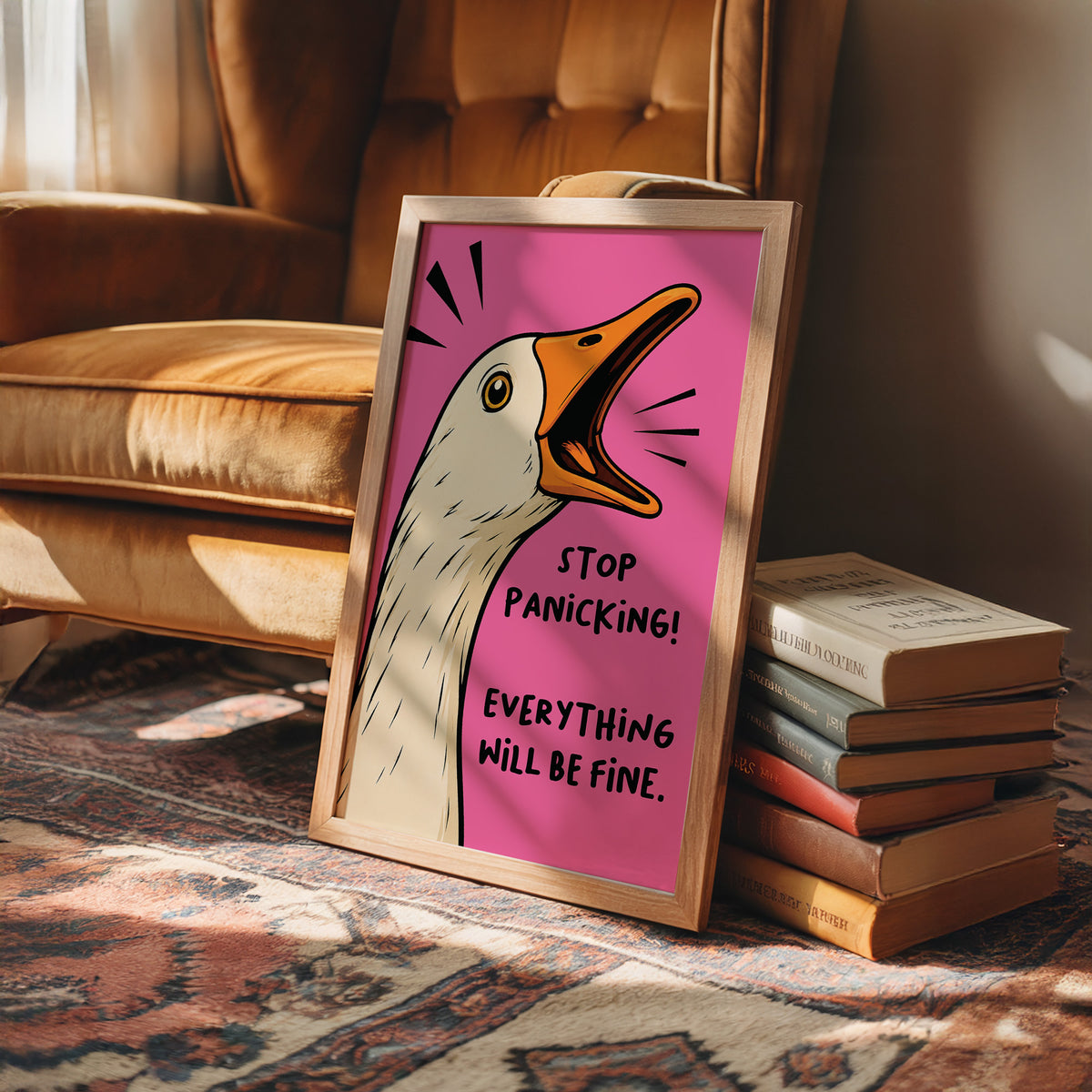 Stop Panicking! Screaming Goose Comic Print