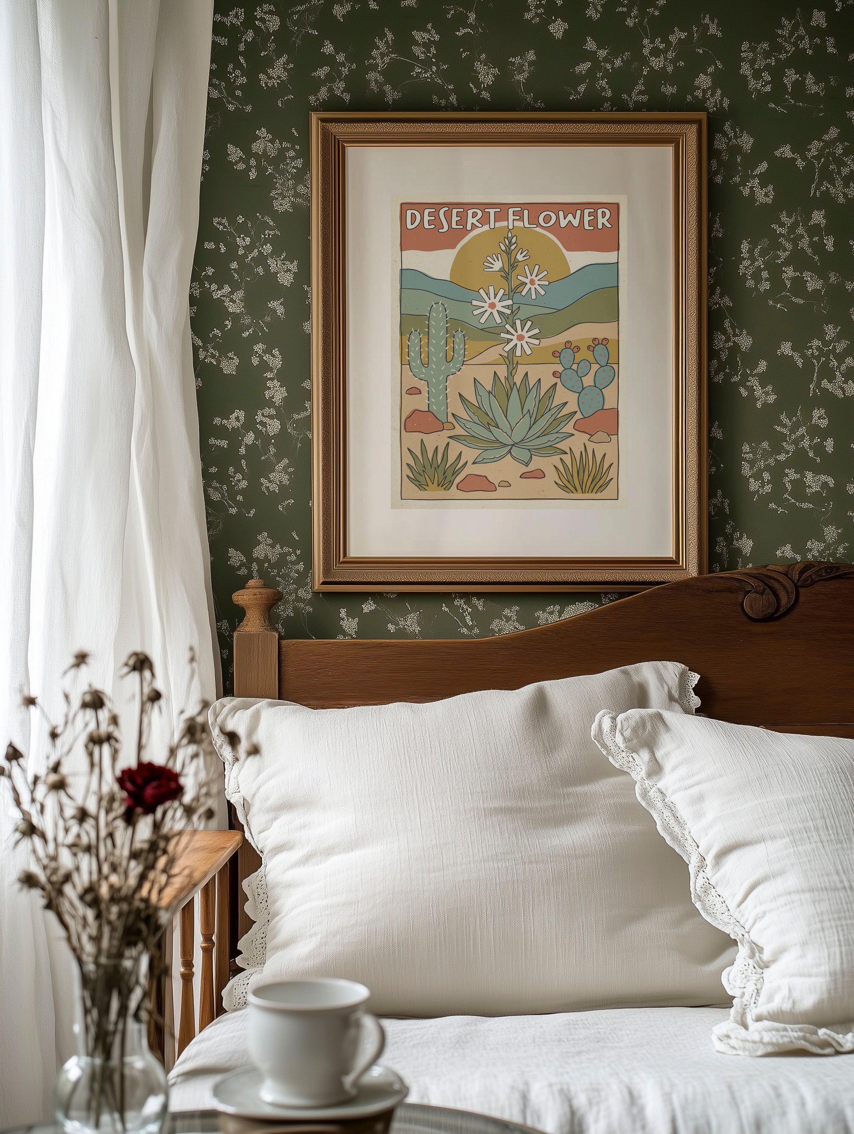 Desert Flower — Vintage Southwest Travel Poster
