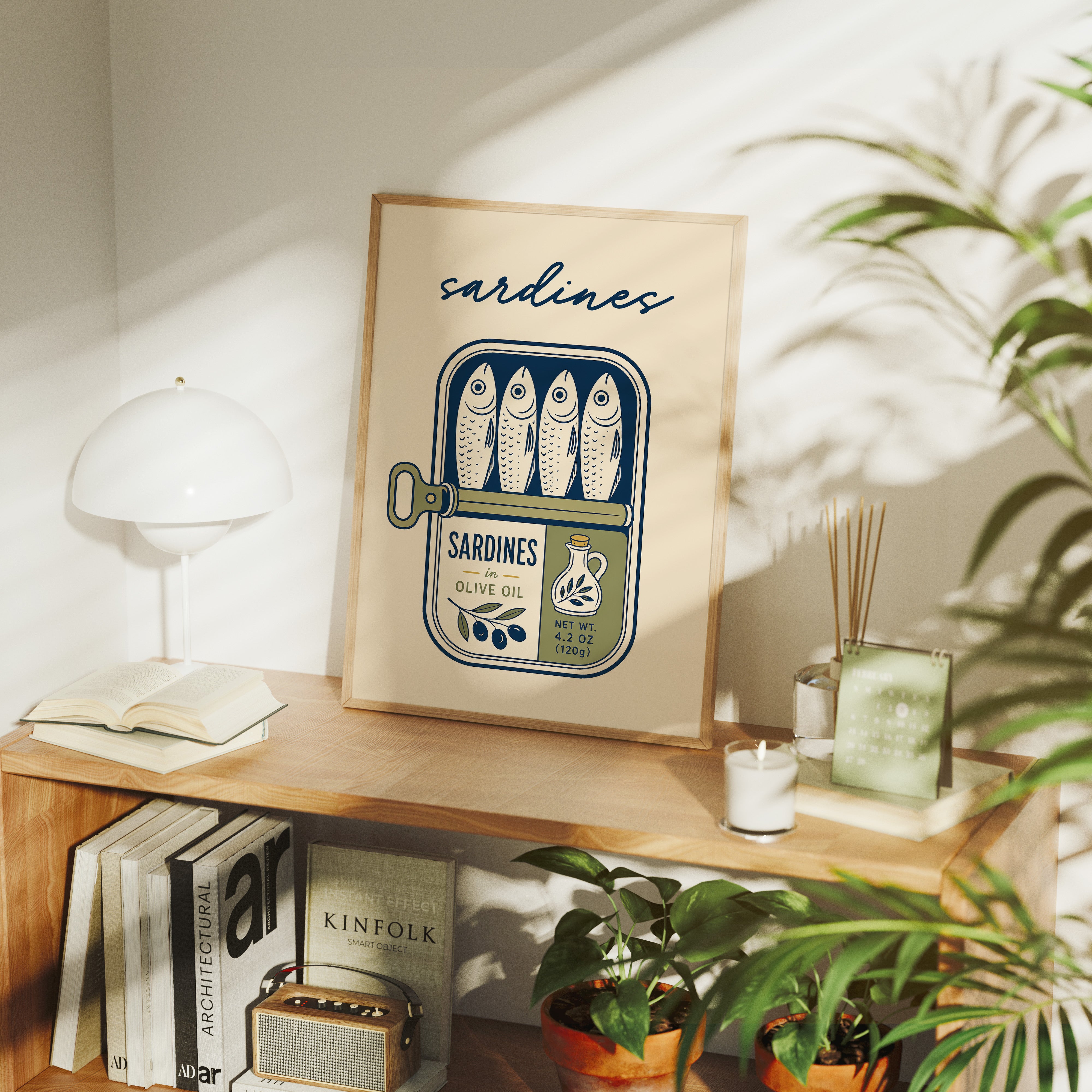 Sardines in Olive Oil — Vintage Tin Label Print