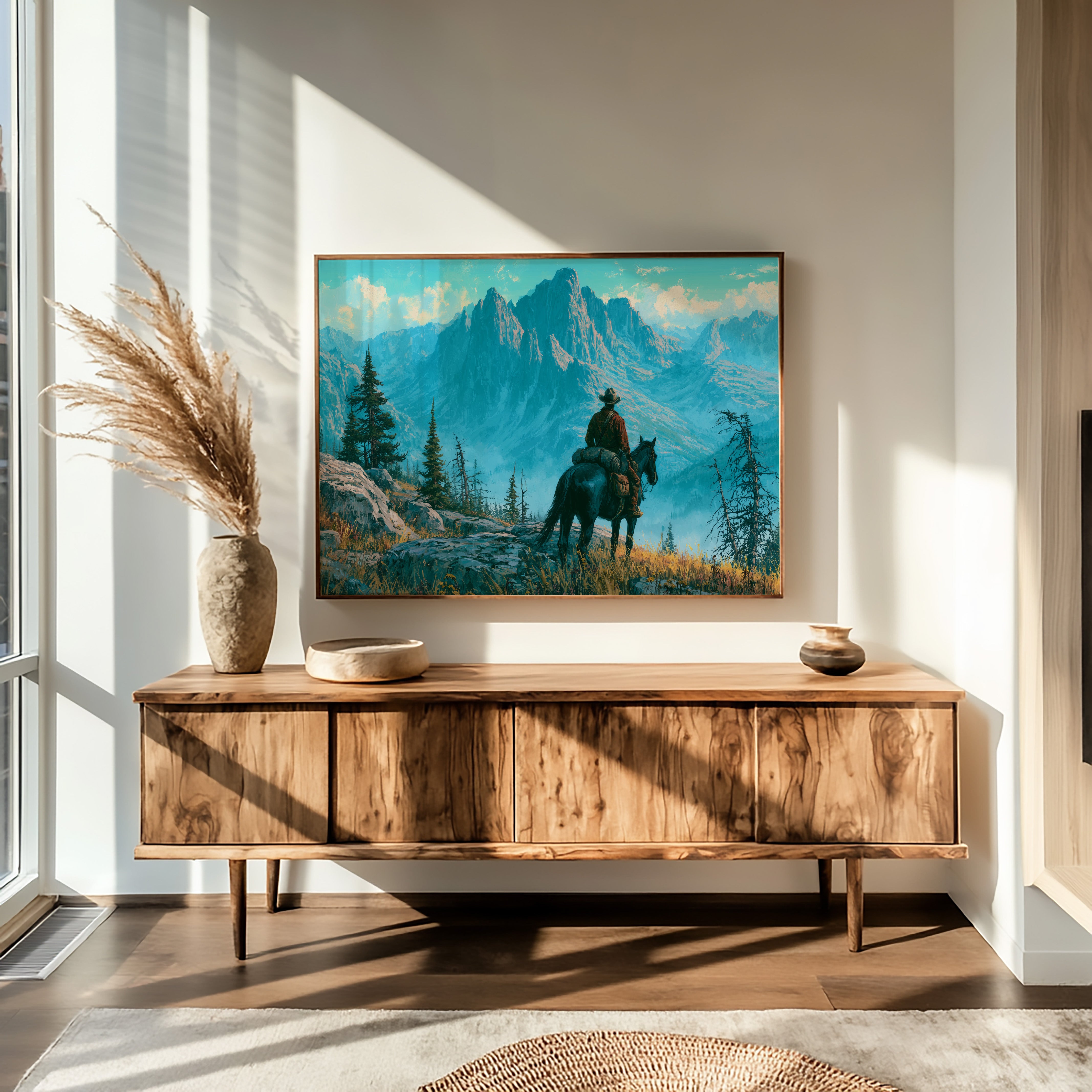 Solitary Ranger in Turquoise Peaks