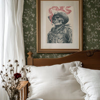 The Last Cowboy — Skeleton Portrait Engraving Print