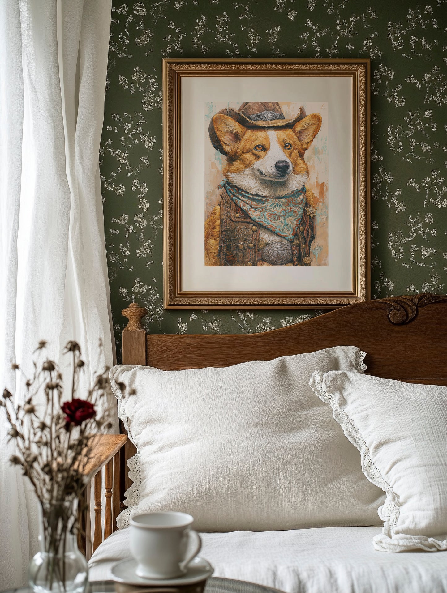 Cowboy Corgi — Close-Up Western Dog Portrait