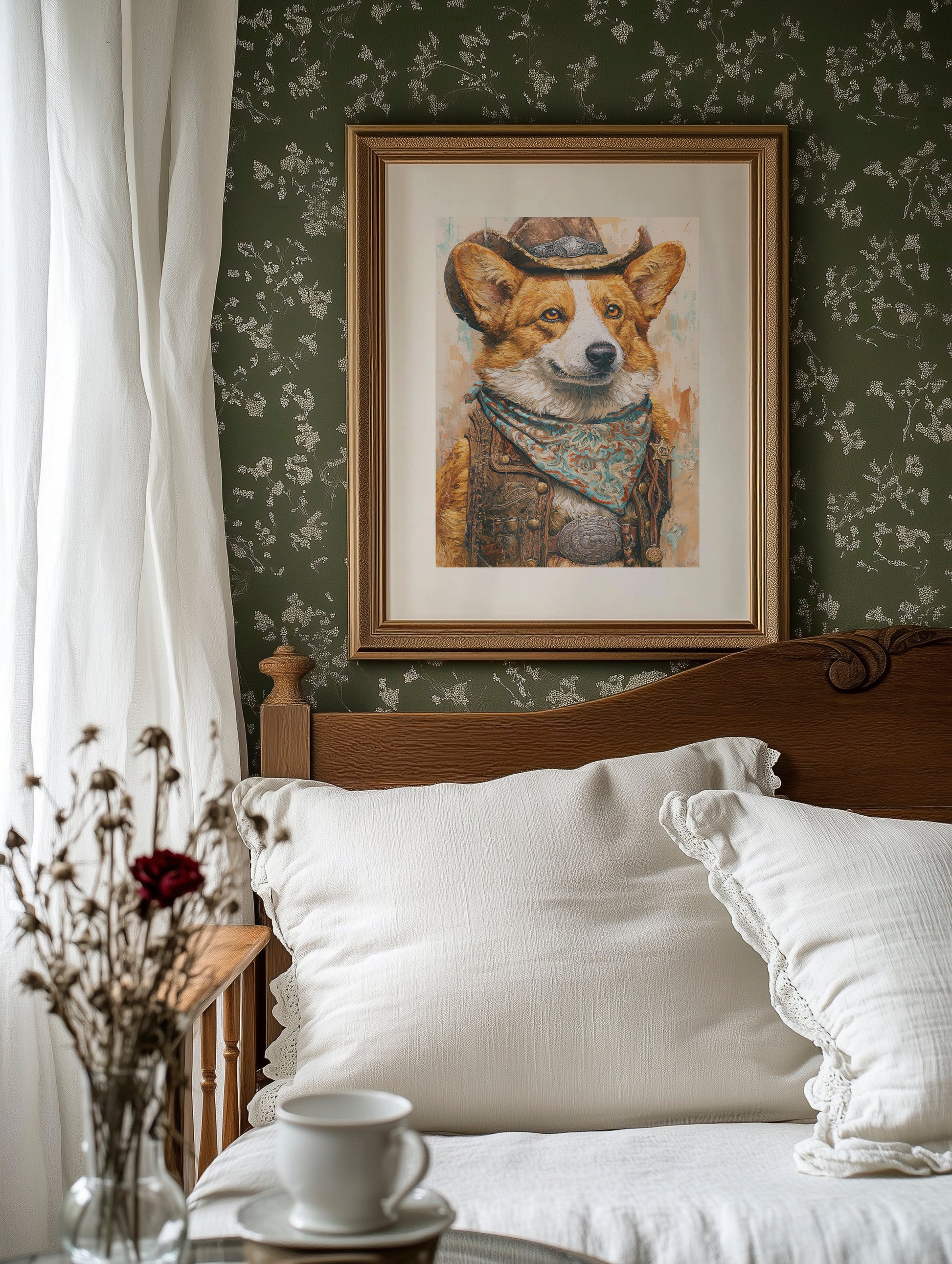 Cowboy Corgi — Close-Up Western Dog Portrait
