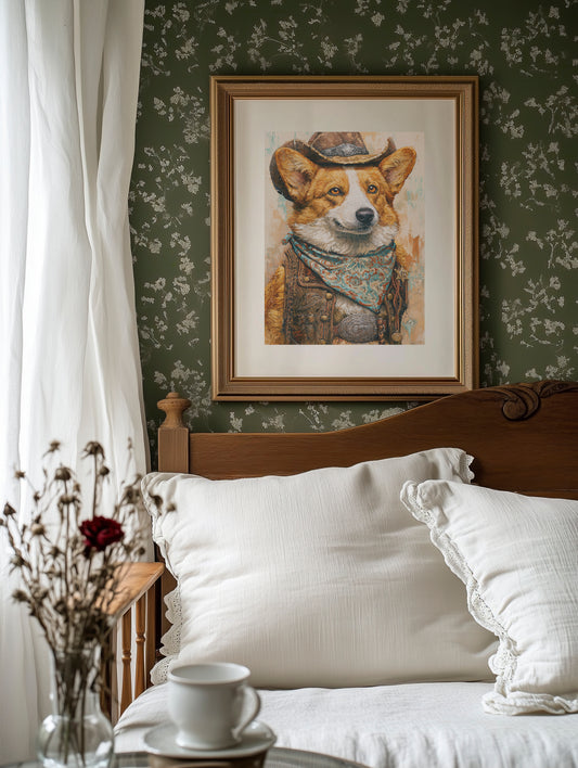 Cowboy Corgi — Close-Up Western Dog Portrait