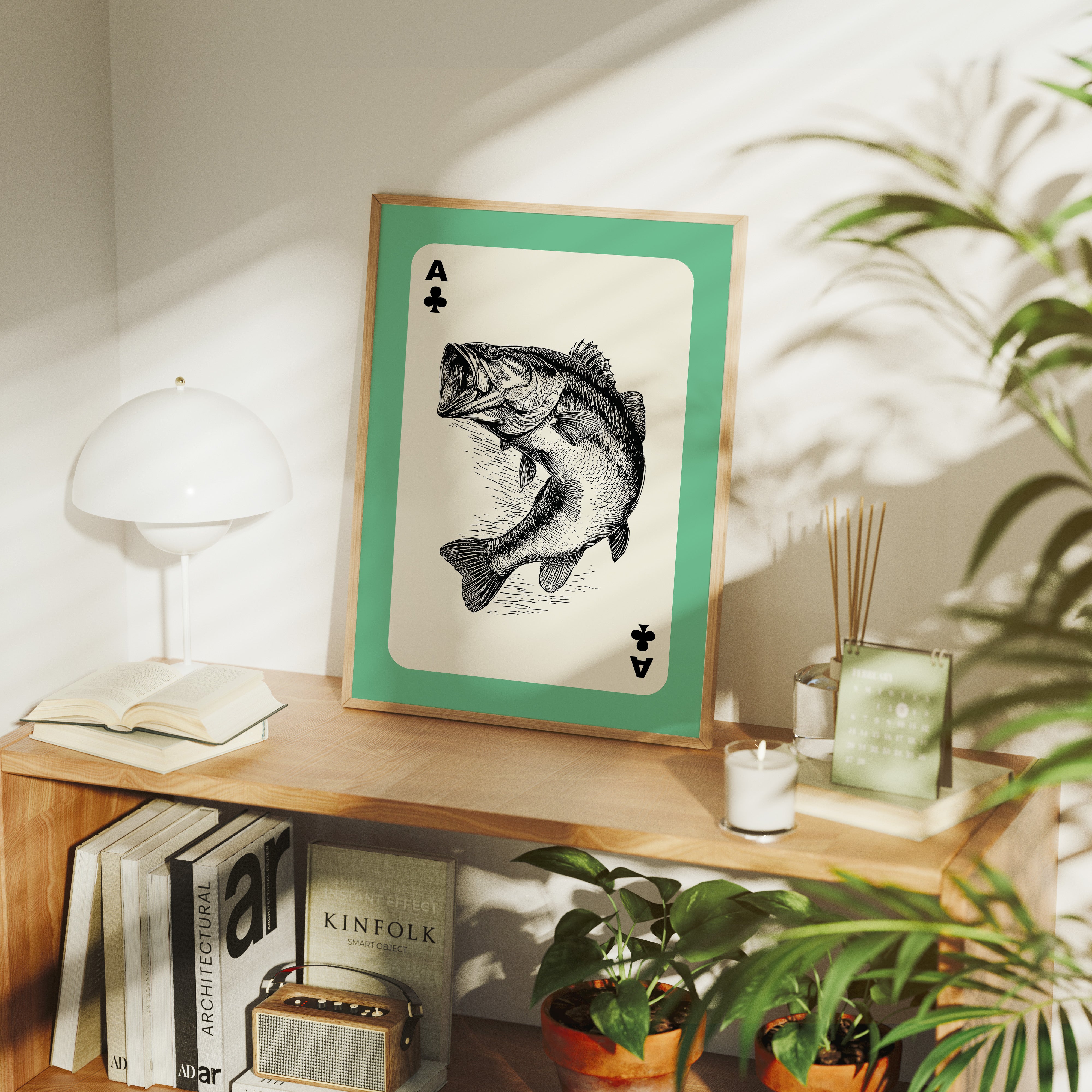 Ace of Bass — Clubs Playing Card Wildlife Print