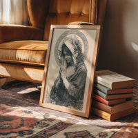 Madonna in Wildflowers — Devotional Engraving Print