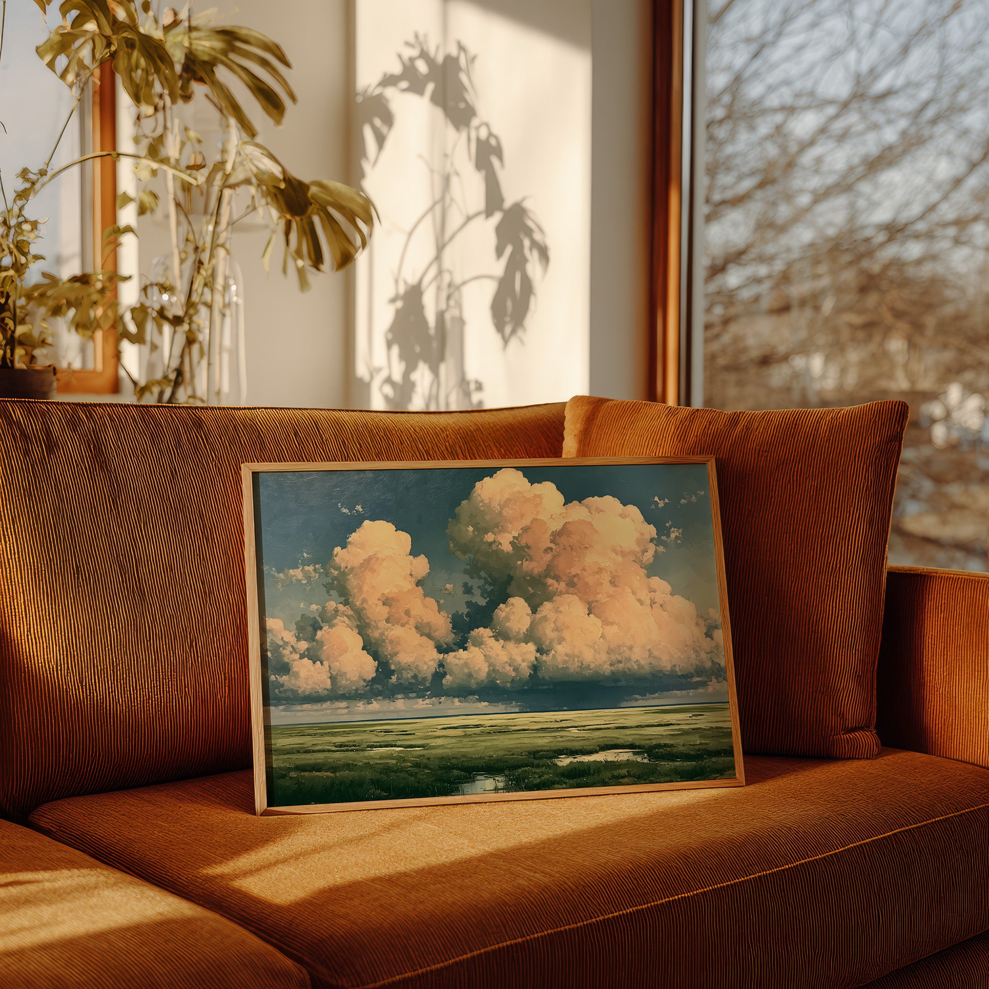 Peach Cloud Over the Marsh