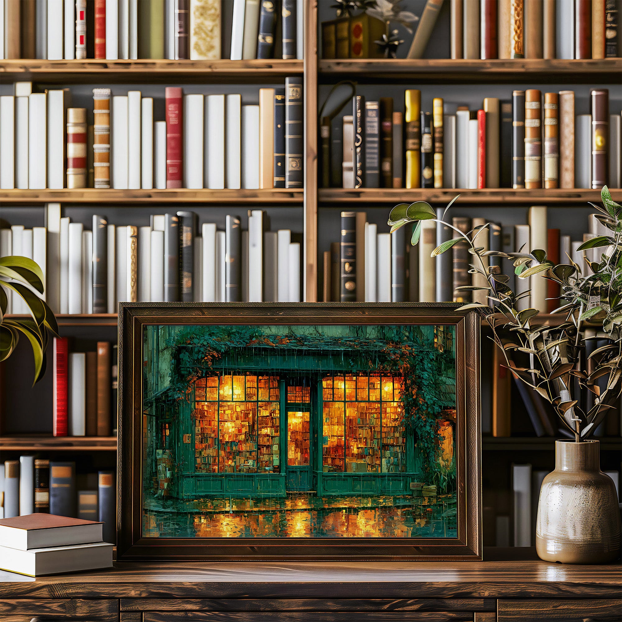 Rainy Night at the Bookshop