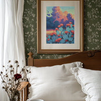 Prickly Pear Sunset in Turquoise and Coral