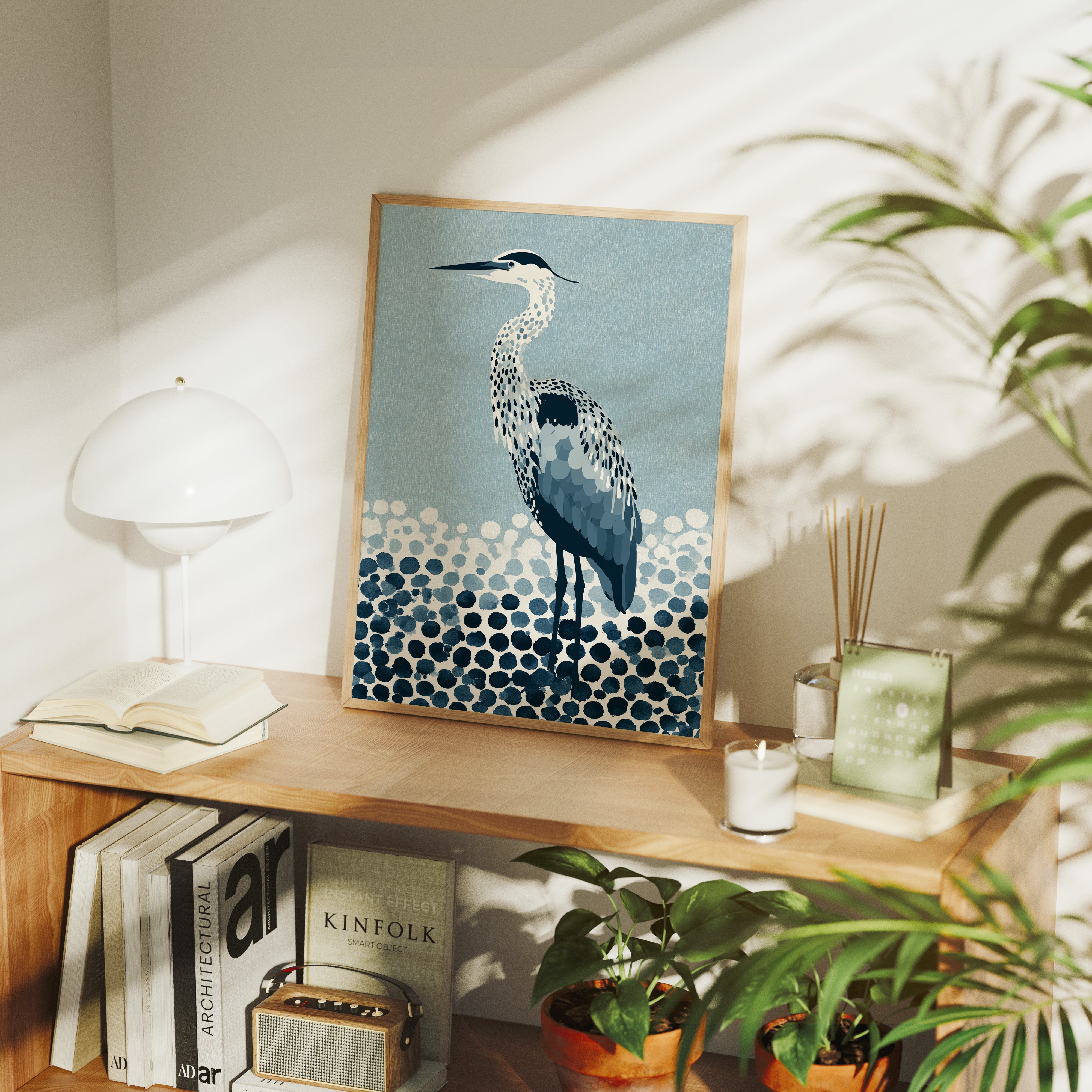 Heron in the Dappled Blue