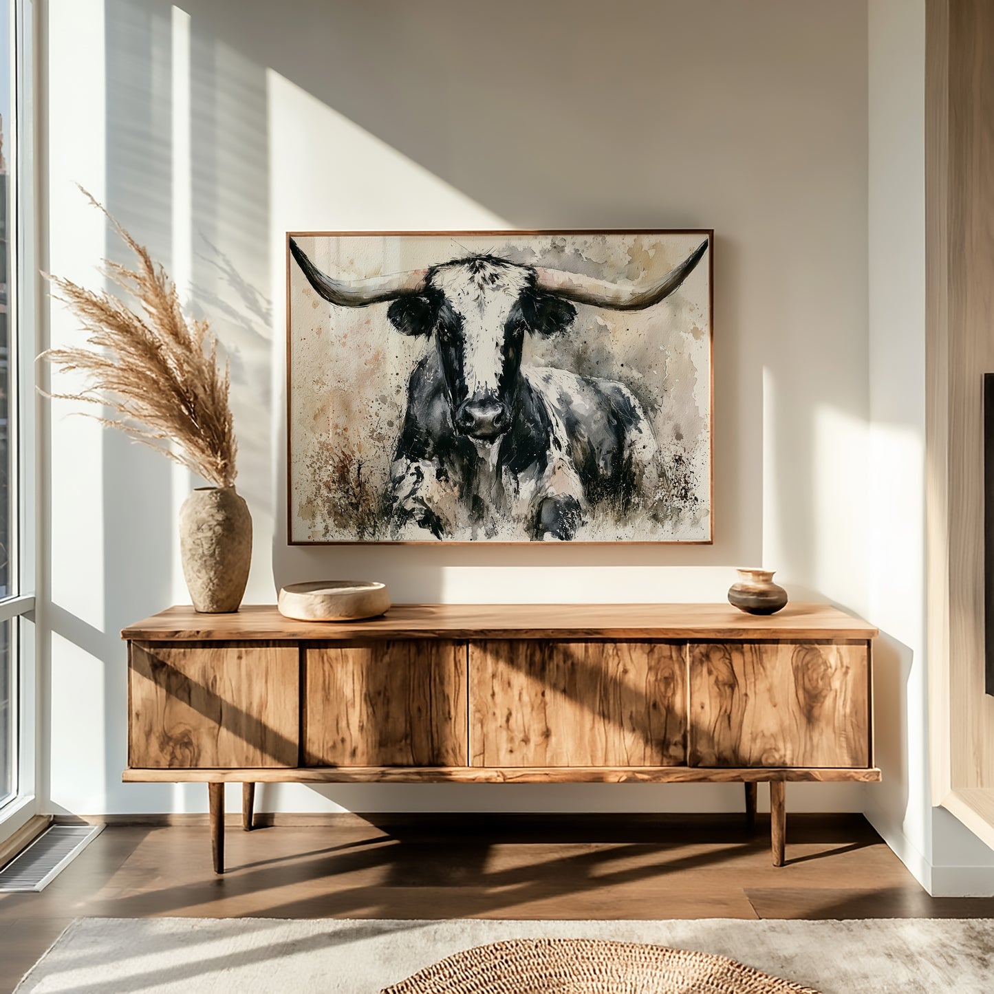 Longhorn in Black and White