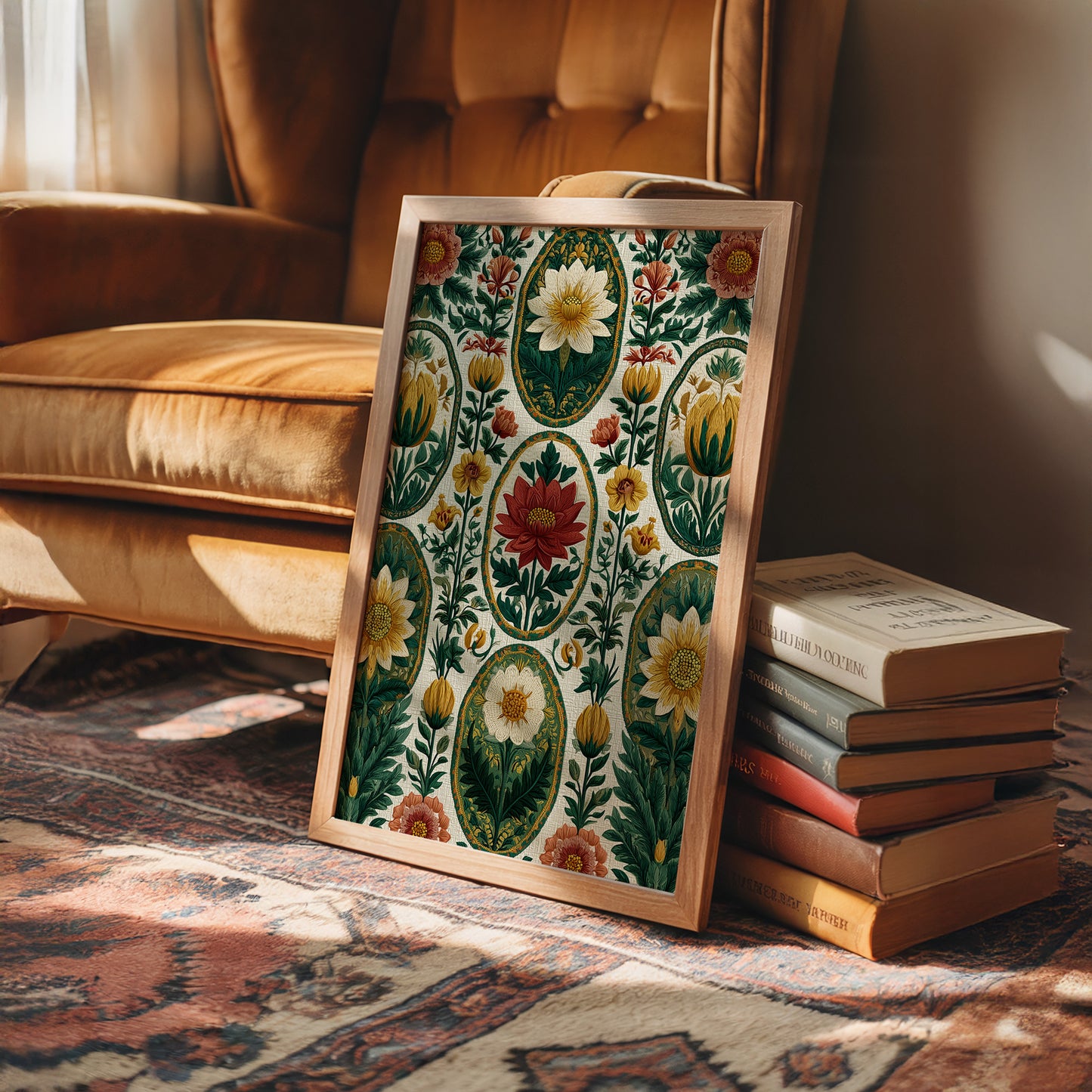 Cameo Blooms on Linen Field