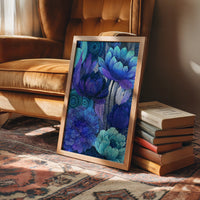 Dotted Lotus Bloom in Midnight Blue