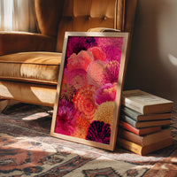 Dahlia Burst in Fuchsia and Fire