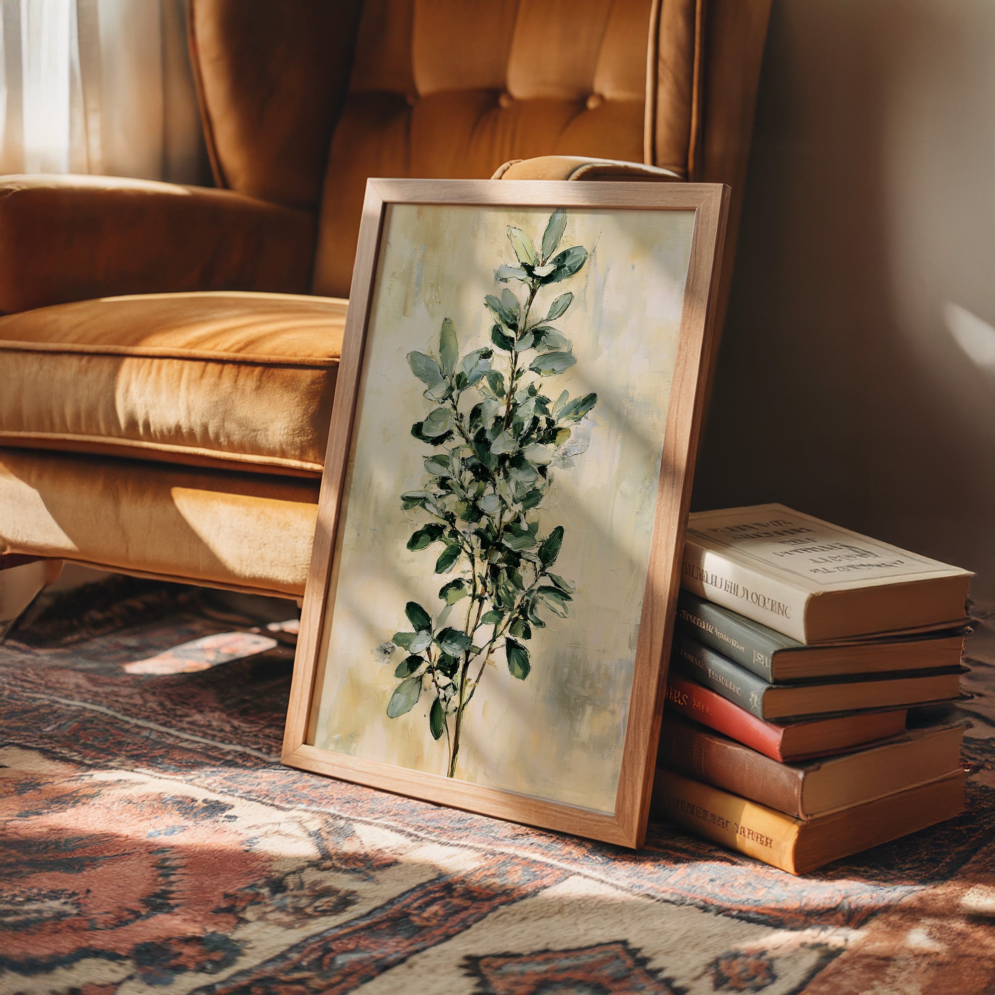 Eucalyptus Sprig on Golden Cream