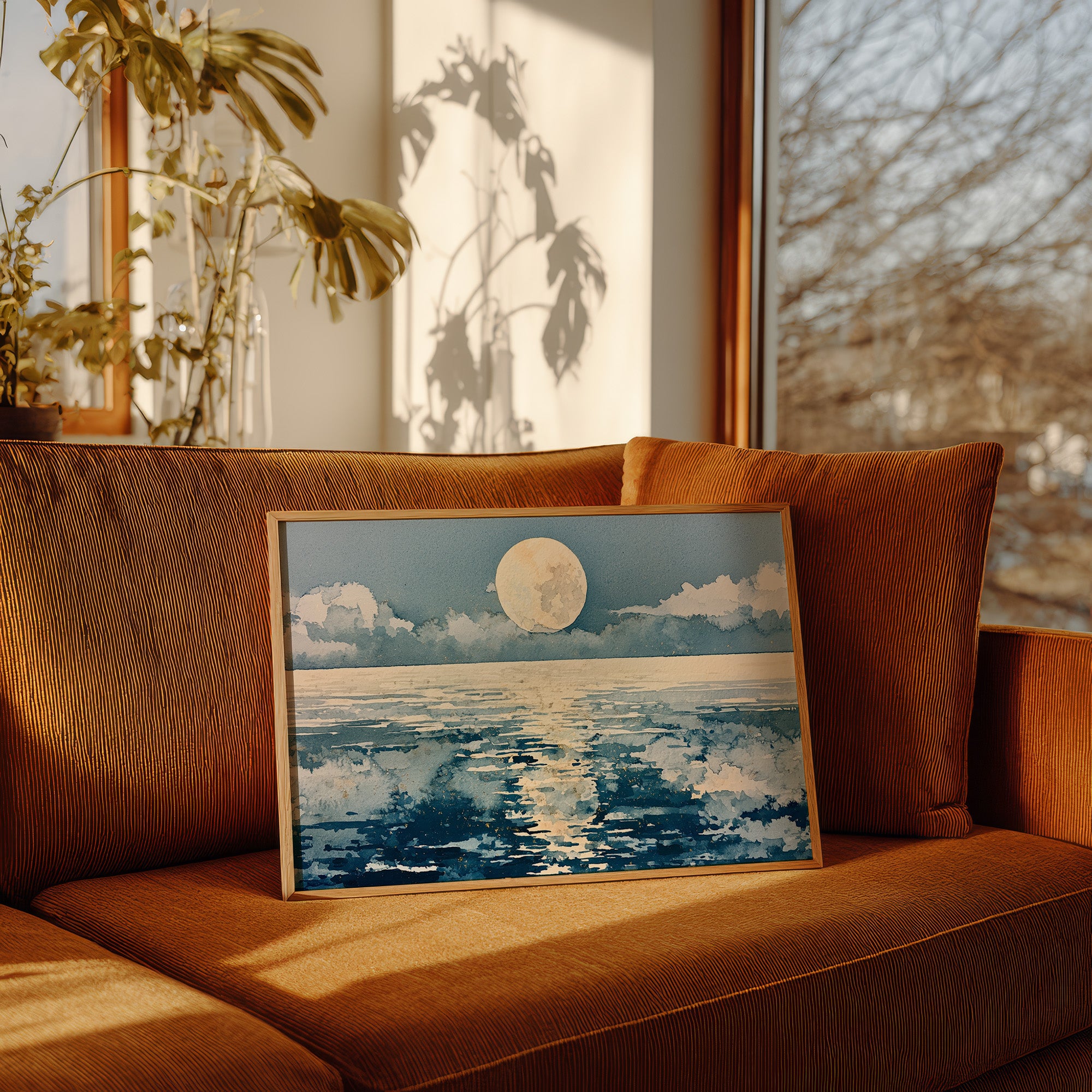 Full Moon in Watercolor