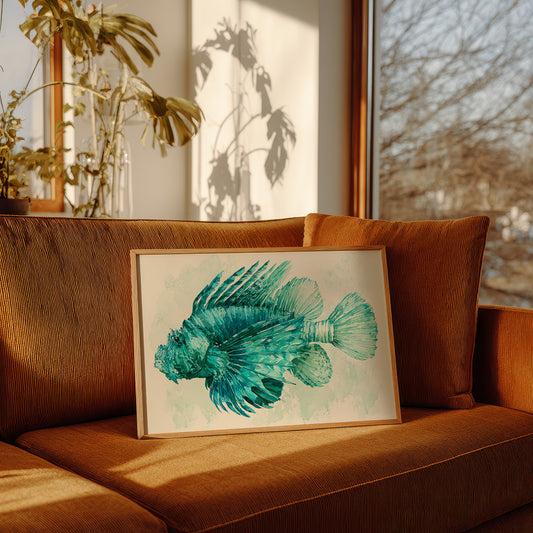Lionfish in Turquoise Bloom