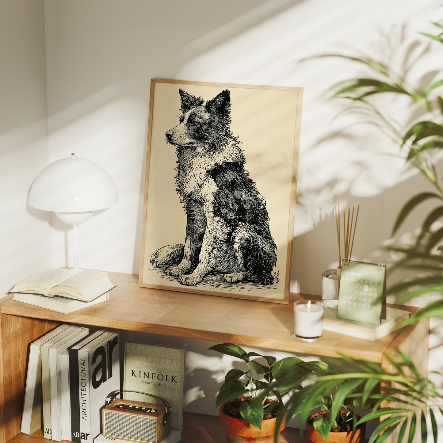 Border Watch: Bold Woodcut Collie