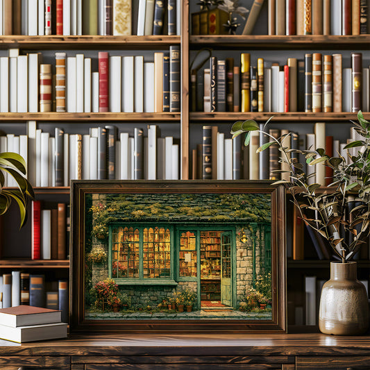 Bookshop Wrapped in Green