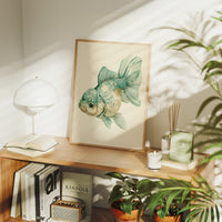 Seafoam Fancy: A Goldfish Portrait