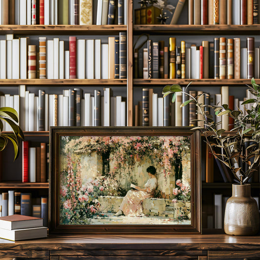 Reading Beneath the Rose Arbor