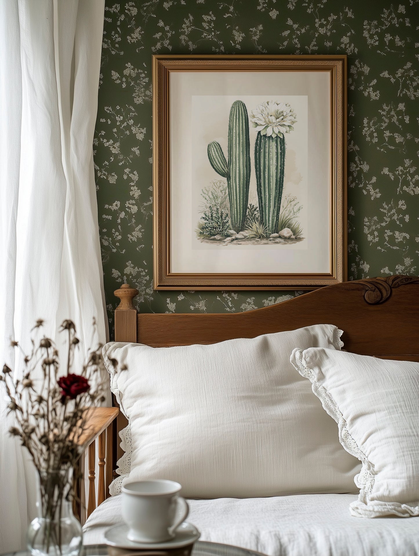 Blooming Saguaro: A Desert Garden Study