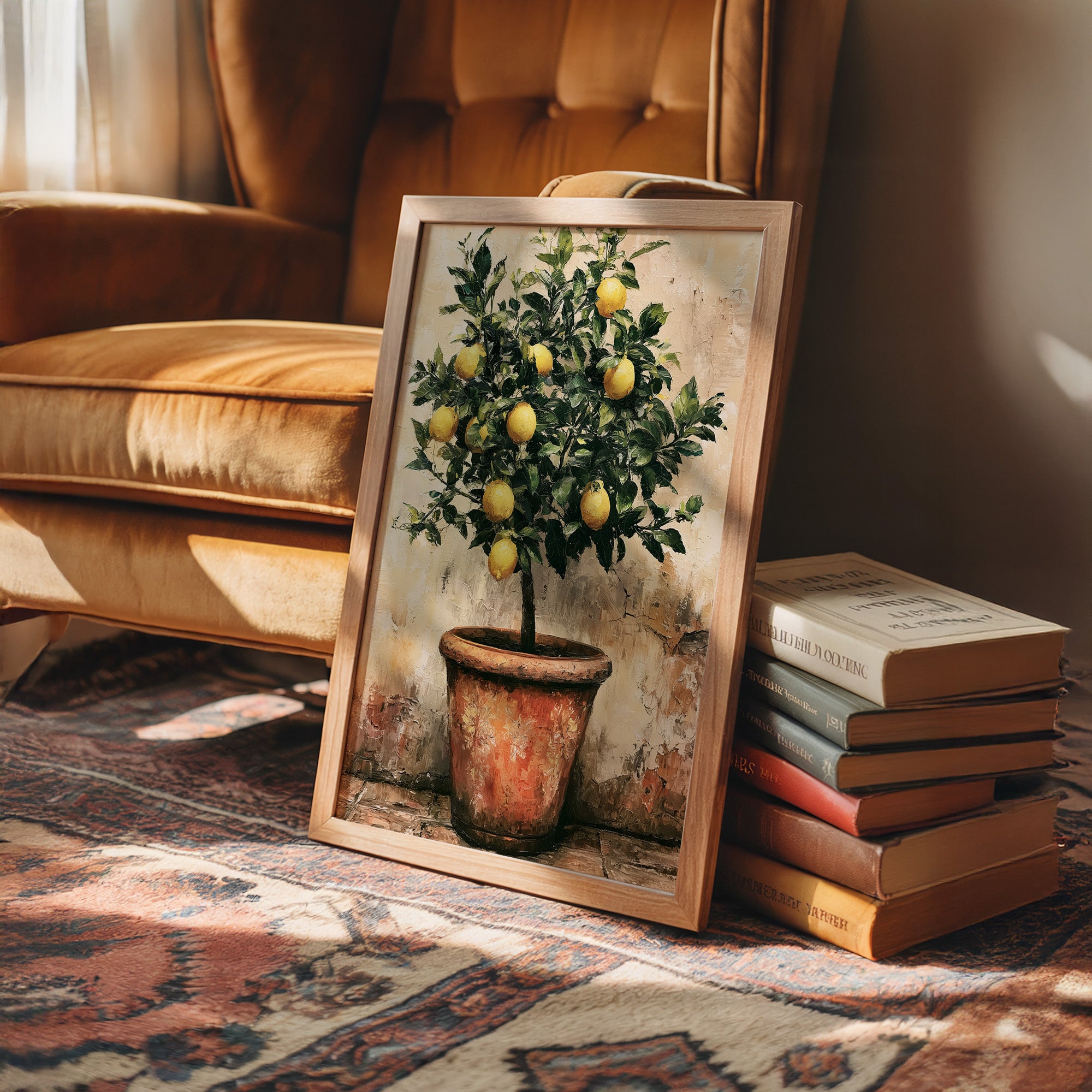 Potted Lemon Tree in Terracotta Light