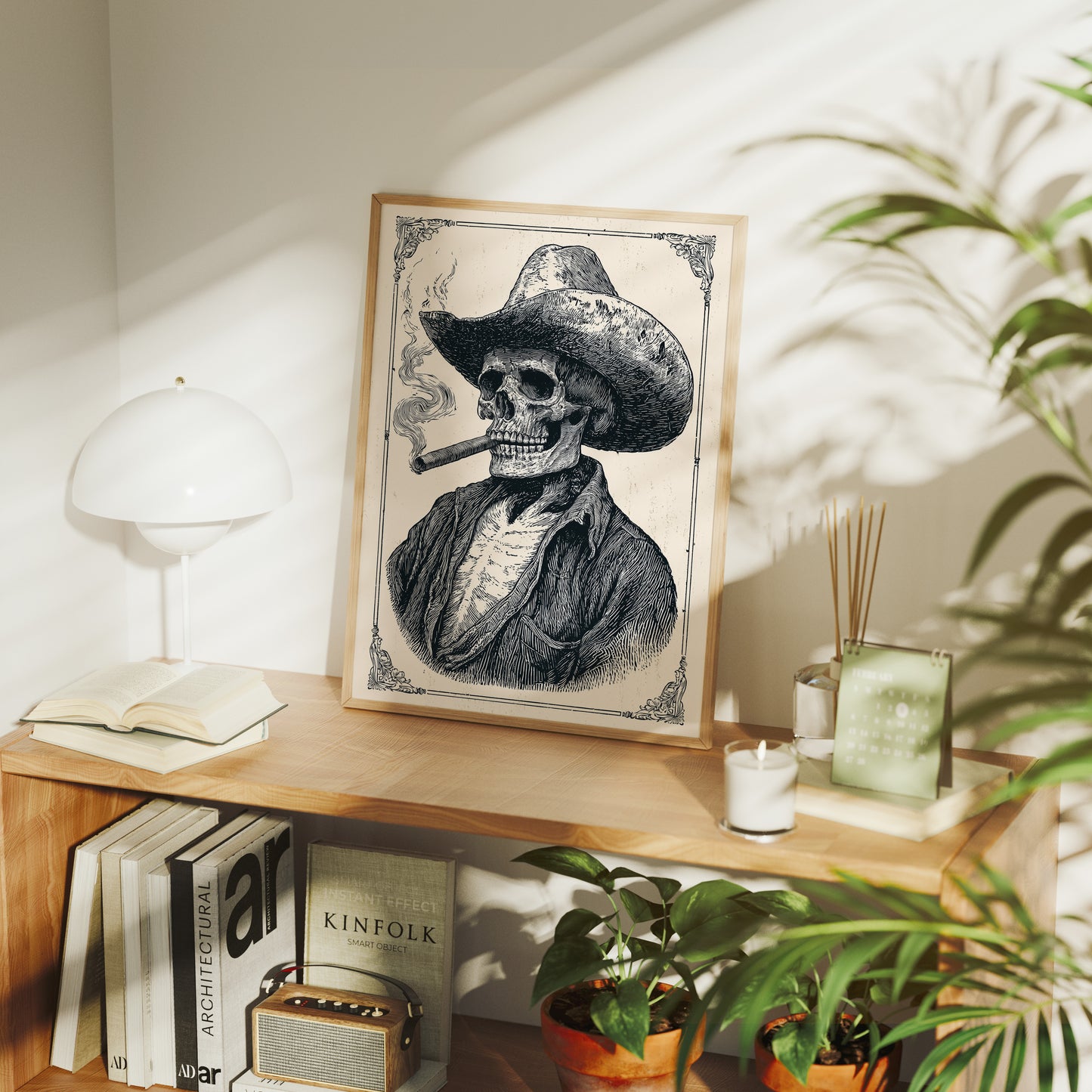 Cigar-Smoking Skeleton Cowboy