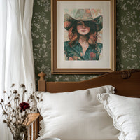 Sage Hat, Coral Light, Steady Gaze