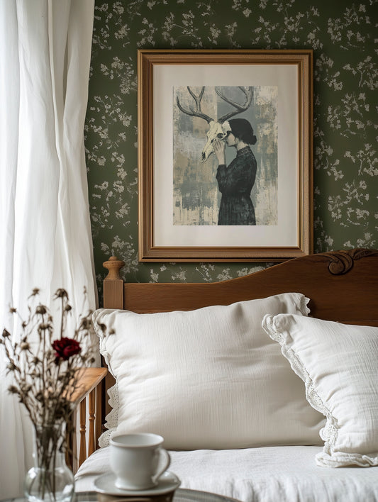 Behind the Skull: Woman with Antlers in Profile