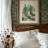 Twin Saguaros: Cactus Collage in Green & Tan