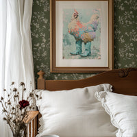 Gilded Feathers: The Rooster's Turquoise Strut