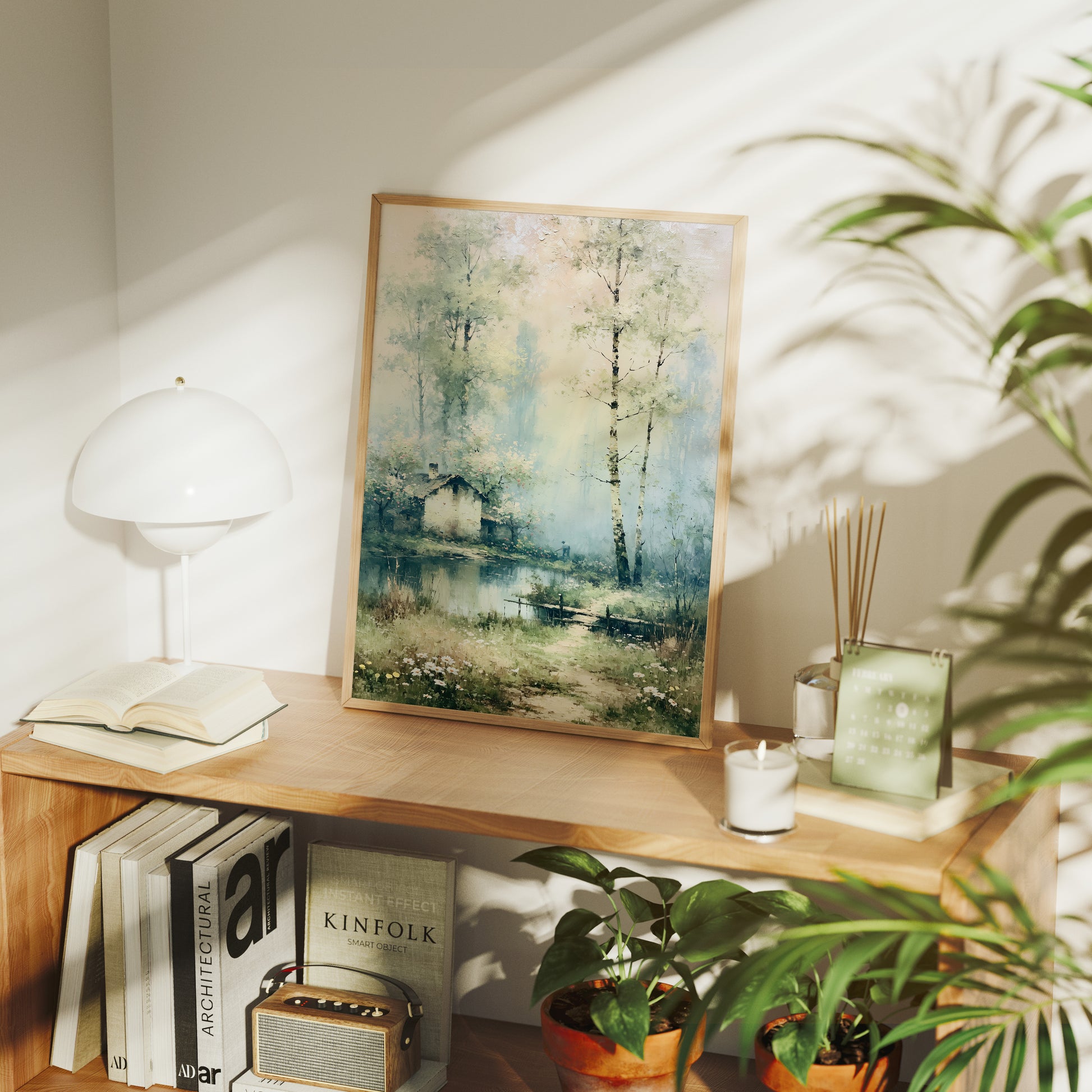 The Blossoming Cottage: Birches by the Garden Pond