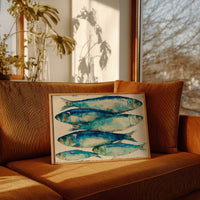 Bold Sardines in Cobalt & Gold
